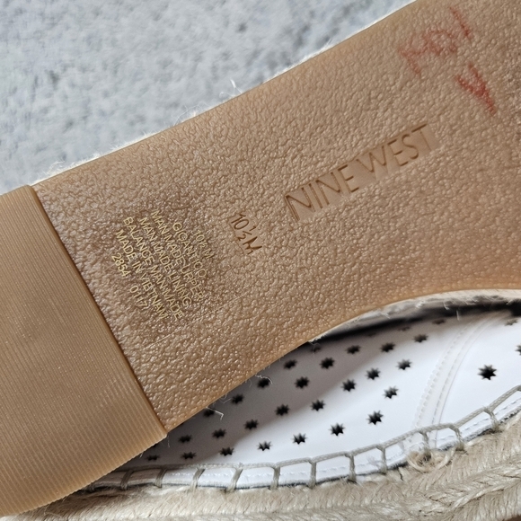 Nine West Gigantico White Star Platform Espadrilles Size 10.5M - Picture 6 of 8